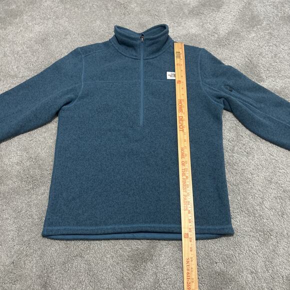 The North Face Gordon's Lyons 1/4 Zip Sweater Mens Medium Blue green Fleece - Picture 4 of 5